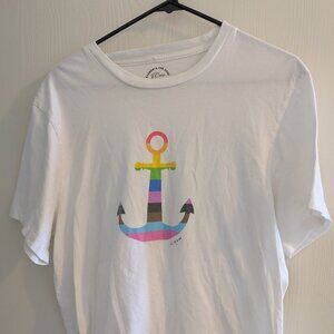 J Crew for PFLAG Pride Anchor Tee Men's Size Large Garments for Good